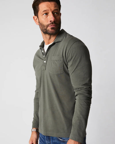 Long Sleeve Pensacola Polo - Washed Grey