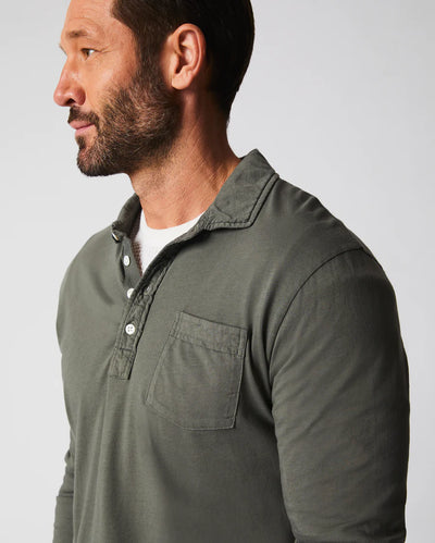 Long Sleeve Pensacola Polo - Washed Grey