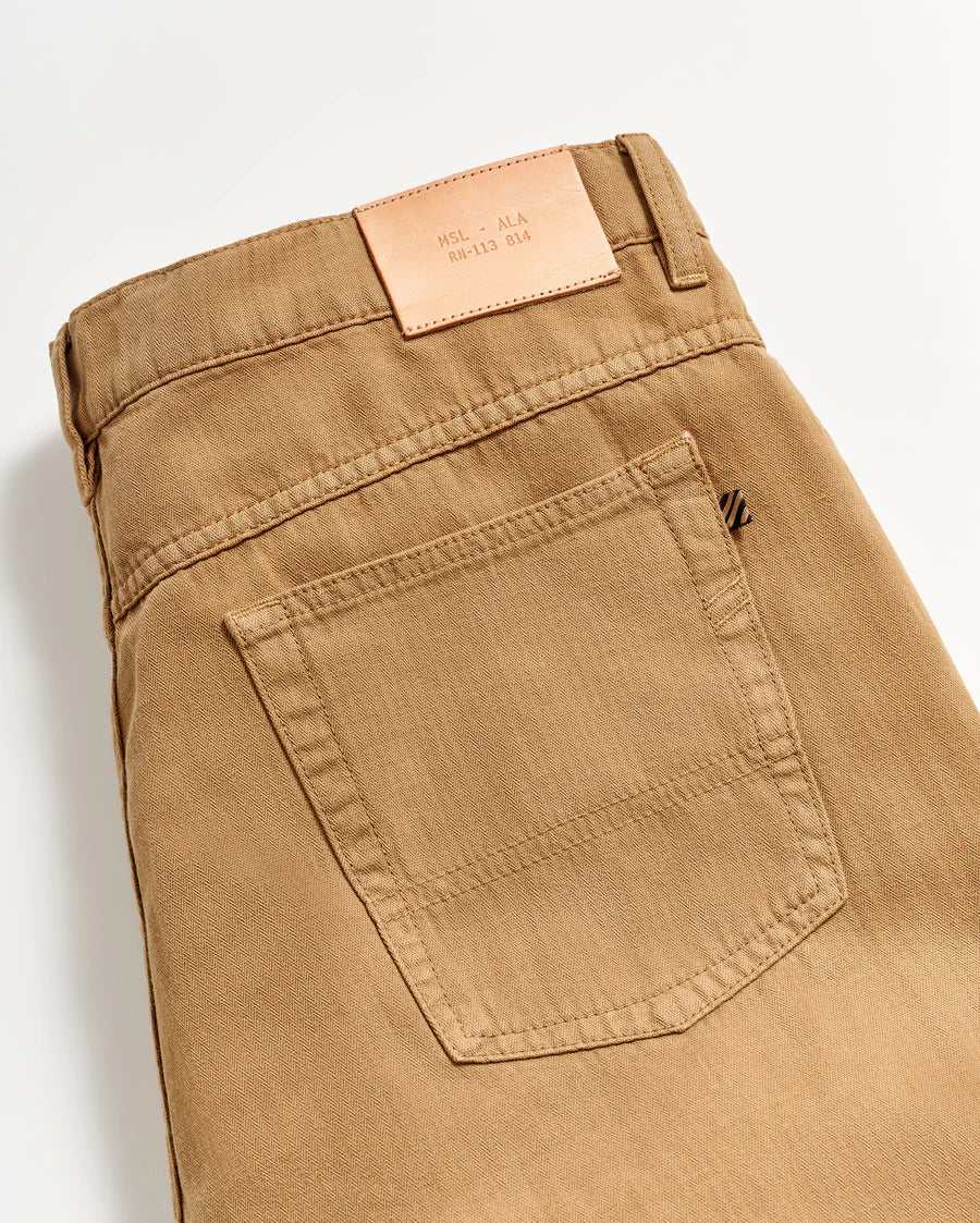 Cotton Linen 5-Pocket Pant - Dark Tan