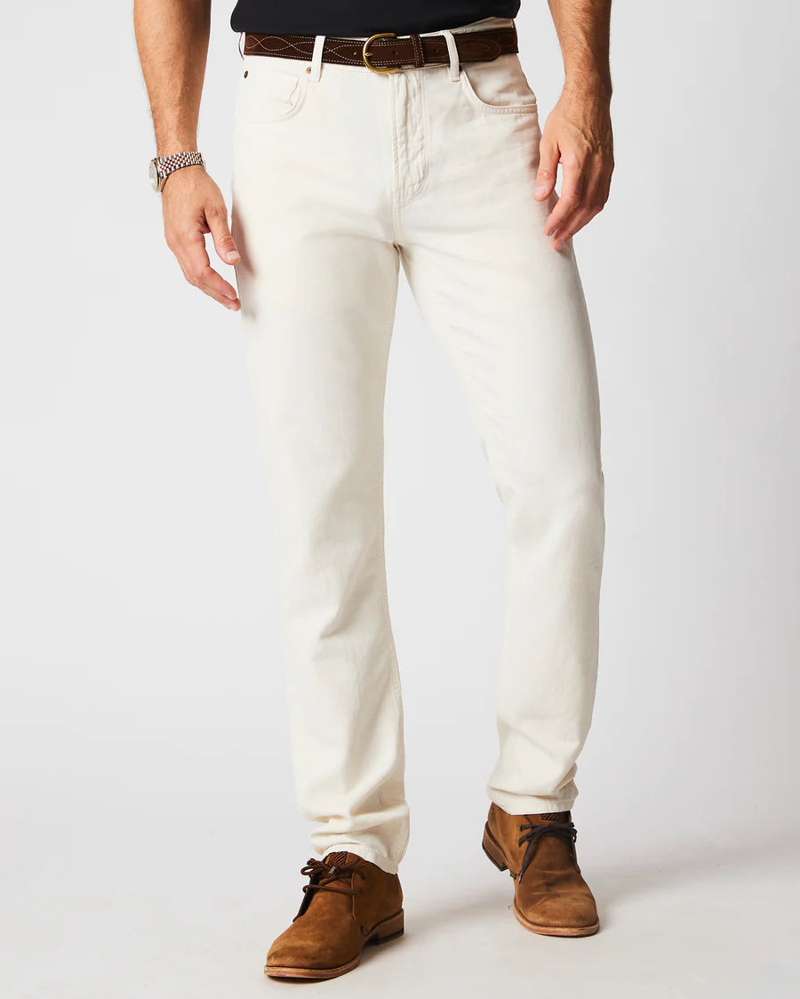 Cotton Linen 5-Pocket Pant - Eggshell