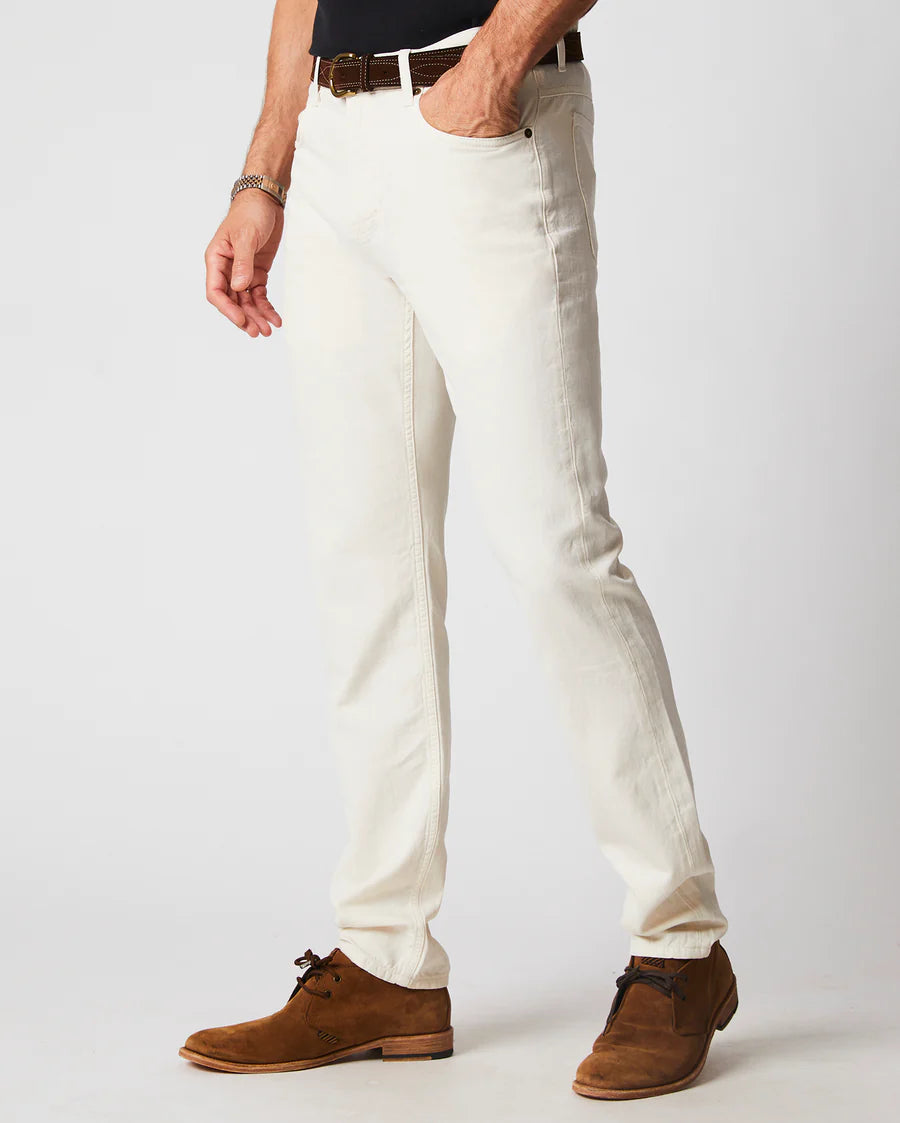 Cotton Linen 5-Pocket Pant - Eggshell