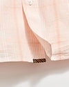 Line Plaid Tuscumbia Short Sleeve Button Down - Peached Coral