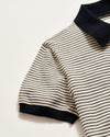 Stripe Sweater Polo - Tinted White/Black