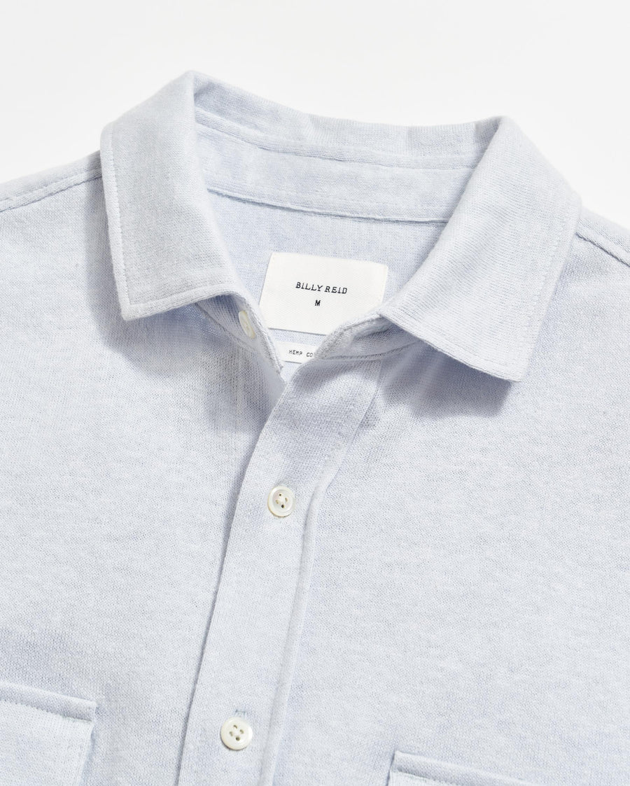 Hemp Cotton Knit Shirt- Short Sleeve- Pebble