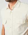Hemp Cotton Knit Shirt- Short Sleeve- Tinted White