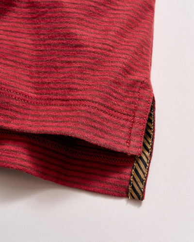 Pensacola Stripe Polo - Rosewood Mahogany