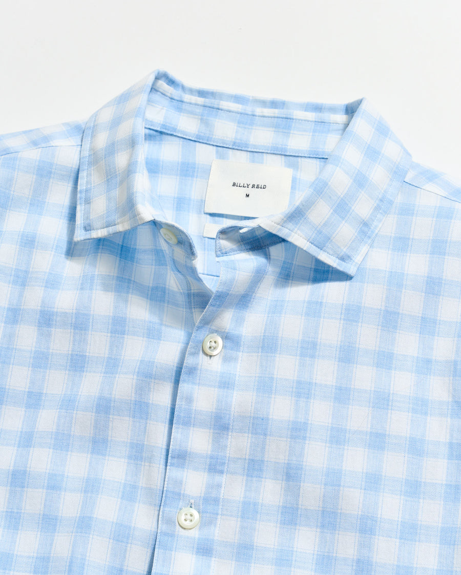Check Hutcheson Sport Shirt - Light Blue & White