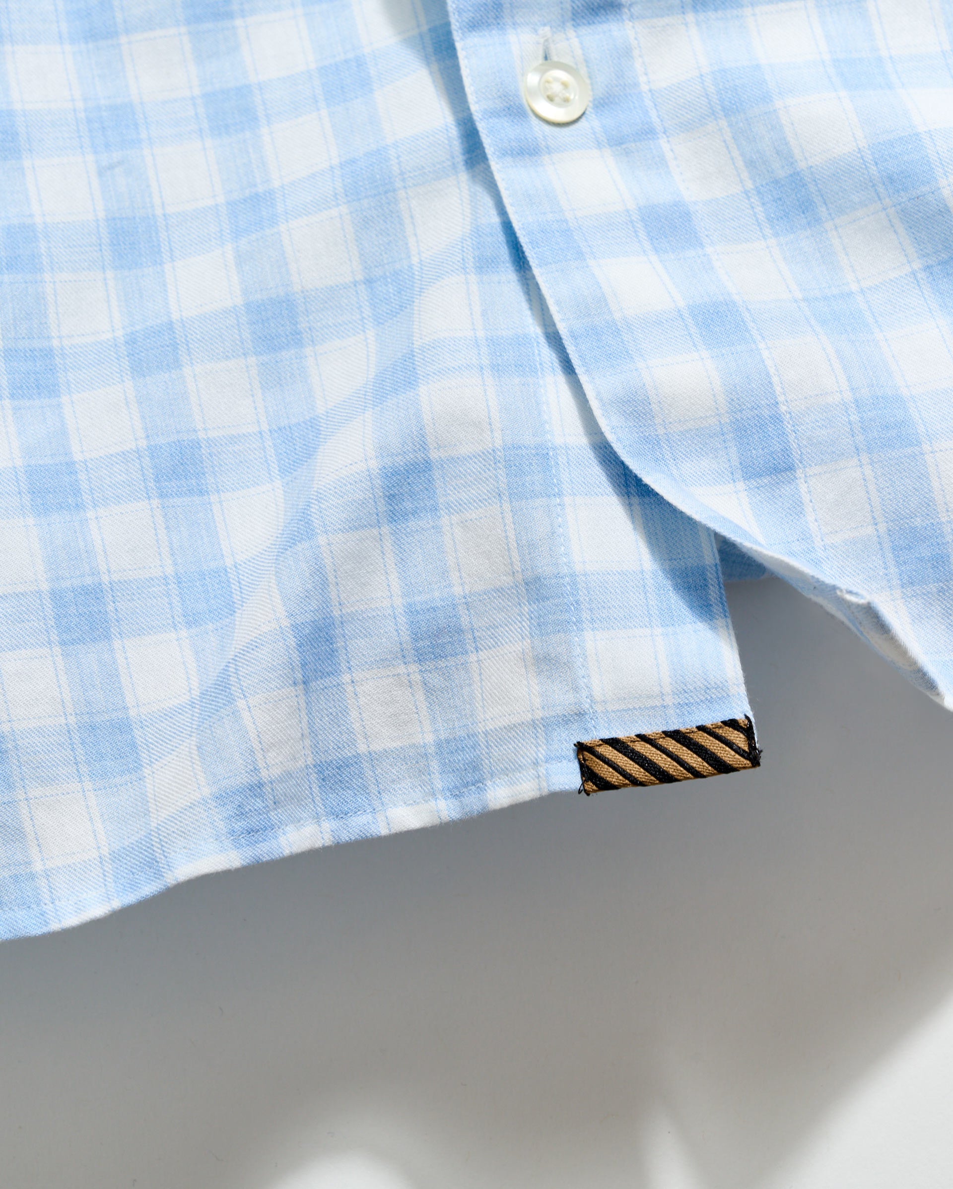 Check Hutcheson Sport Shirt - Light Blue & White