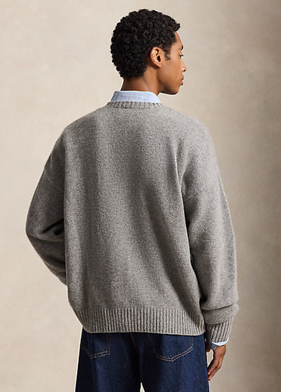 Relaxed Fit Polo Bear Sweater - Grey