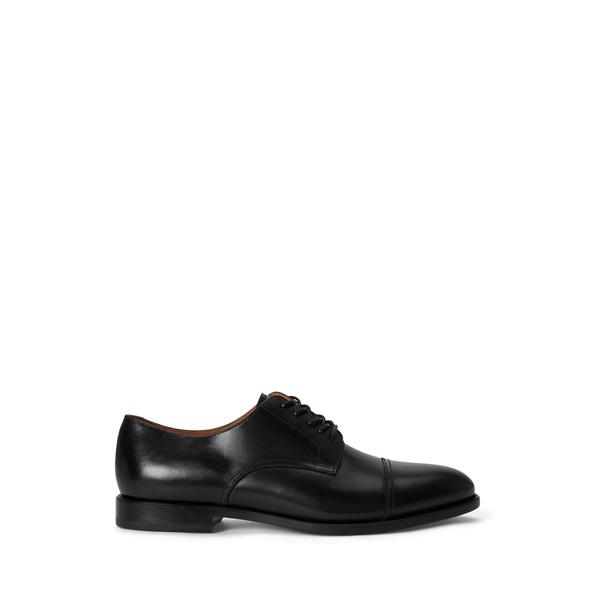 Owen Leather Captoe Derby Lace Up Shoe - Black