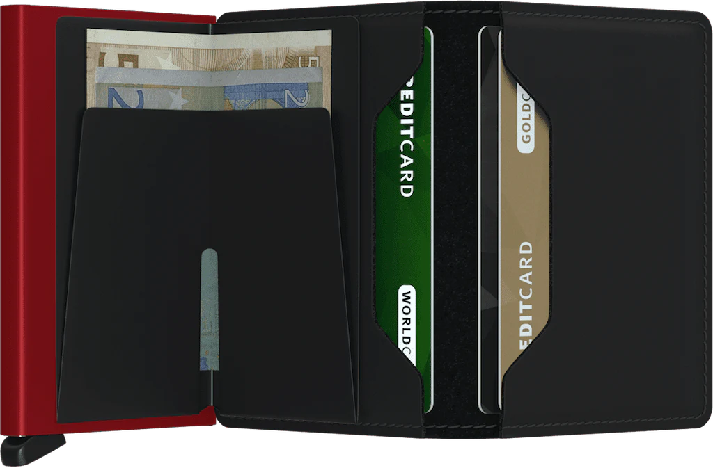 Slimwallet - Matte Black & Red