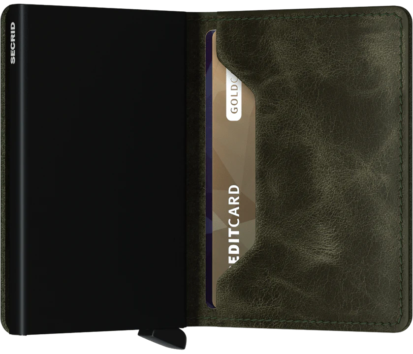 Slimwallet - Vintage Olive Black