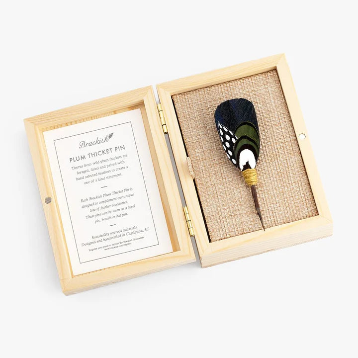 Saratoga  Lapel Pin - Pheasant & Peacock Feathers