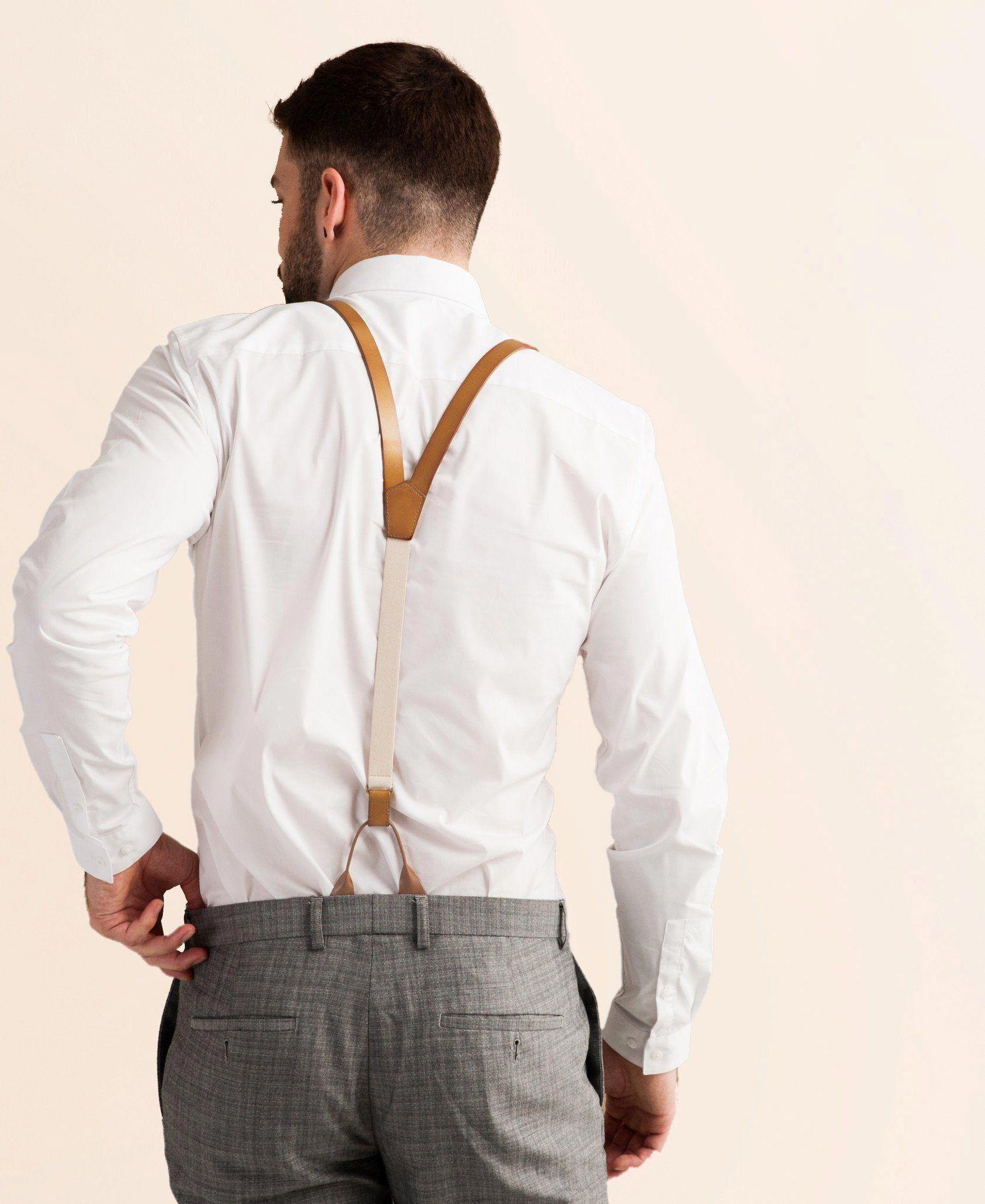 Leather Suspenders - Sierra Nevada Tan