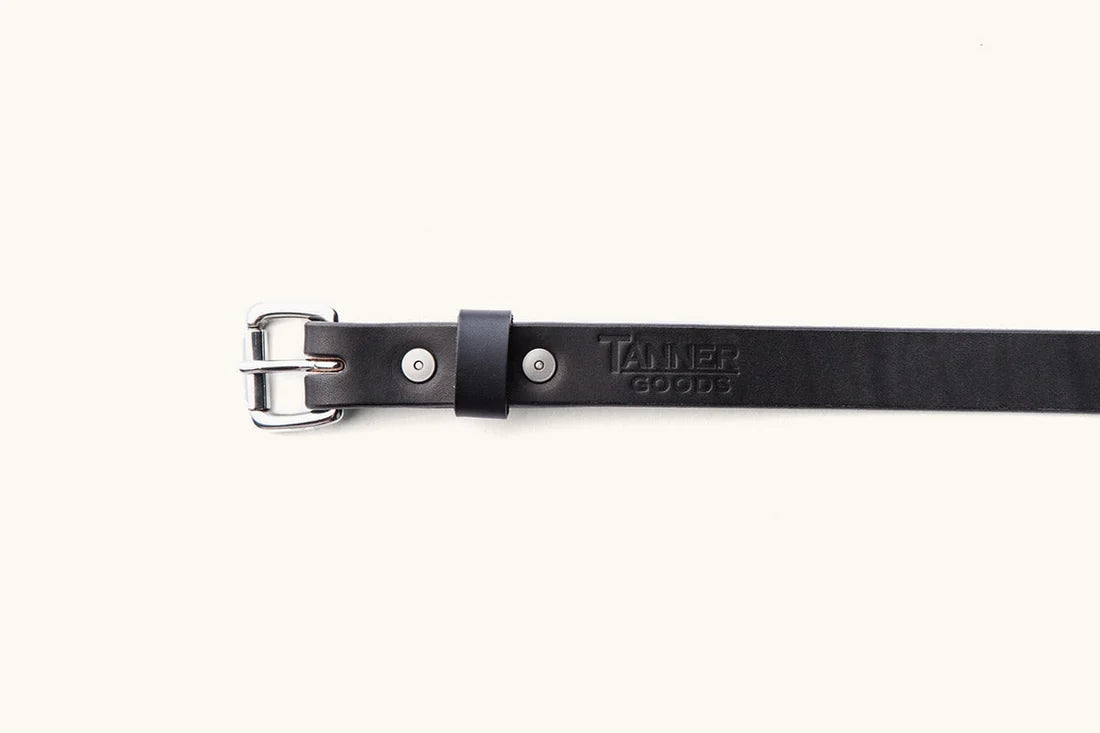 Black Skinny Standard Belt w/ Brass Buckle