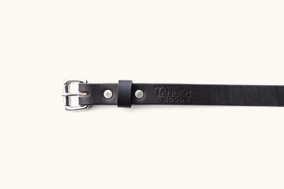 Black Skinny Standard Belt w/ Brass Buckle