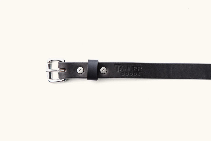 Black Skinny Standard Belt w/ Brass Buckle