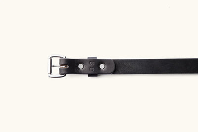 Black Skinny Standard Belt w/ Brass Buckle