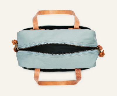 Zippered Tote Bag in Rugged Twill - Lake Green