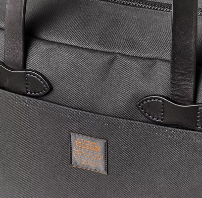 Zippered Tote Bag in Rugged Twill - Faded Black