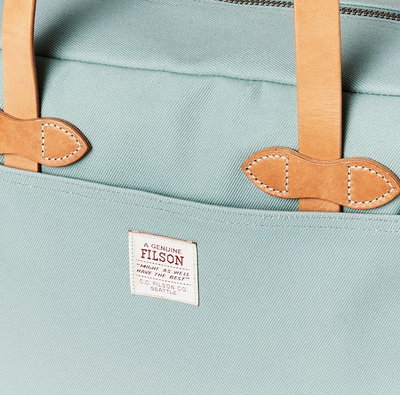 Zippered Tote Bag in Rugged Twill - Lake Green