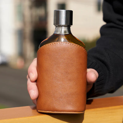 Admiral Parker Leather Wrapped Glass Flask