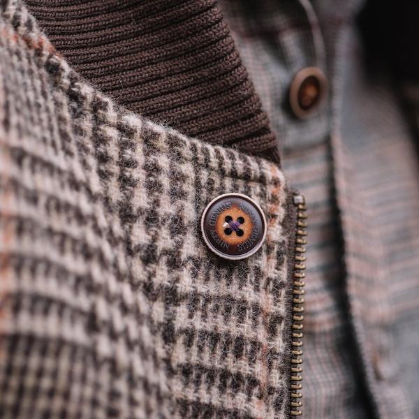 Varsity Jacket in Wool Blend - Glen Plaid