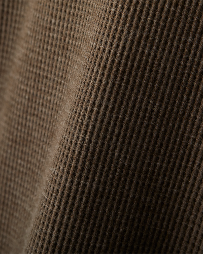 Waffle Henley - Dark Chestnut Heather
