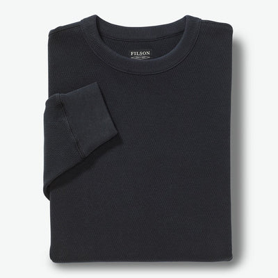 Waffle Knit Thermal Crewneck - Navy