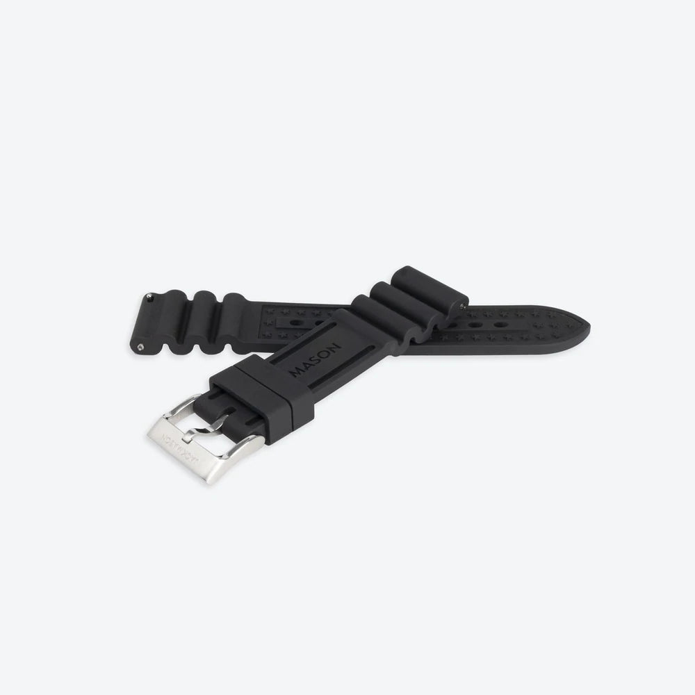 22mm Rubber Watch Strap - Black