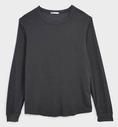 Waffle Long Sleeve Village Crew - Charcoal