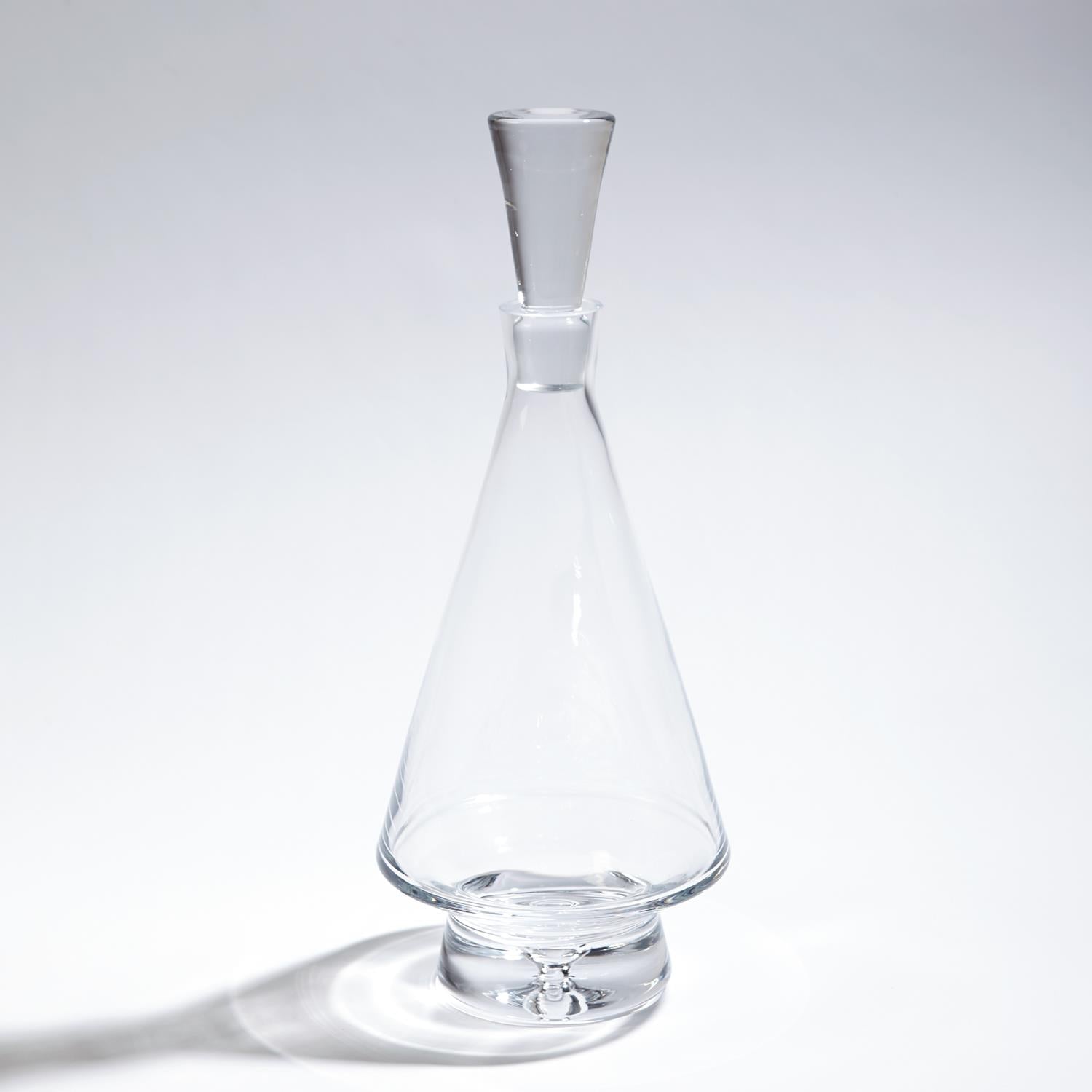 Tall Fat-Bottom Glass Decanter