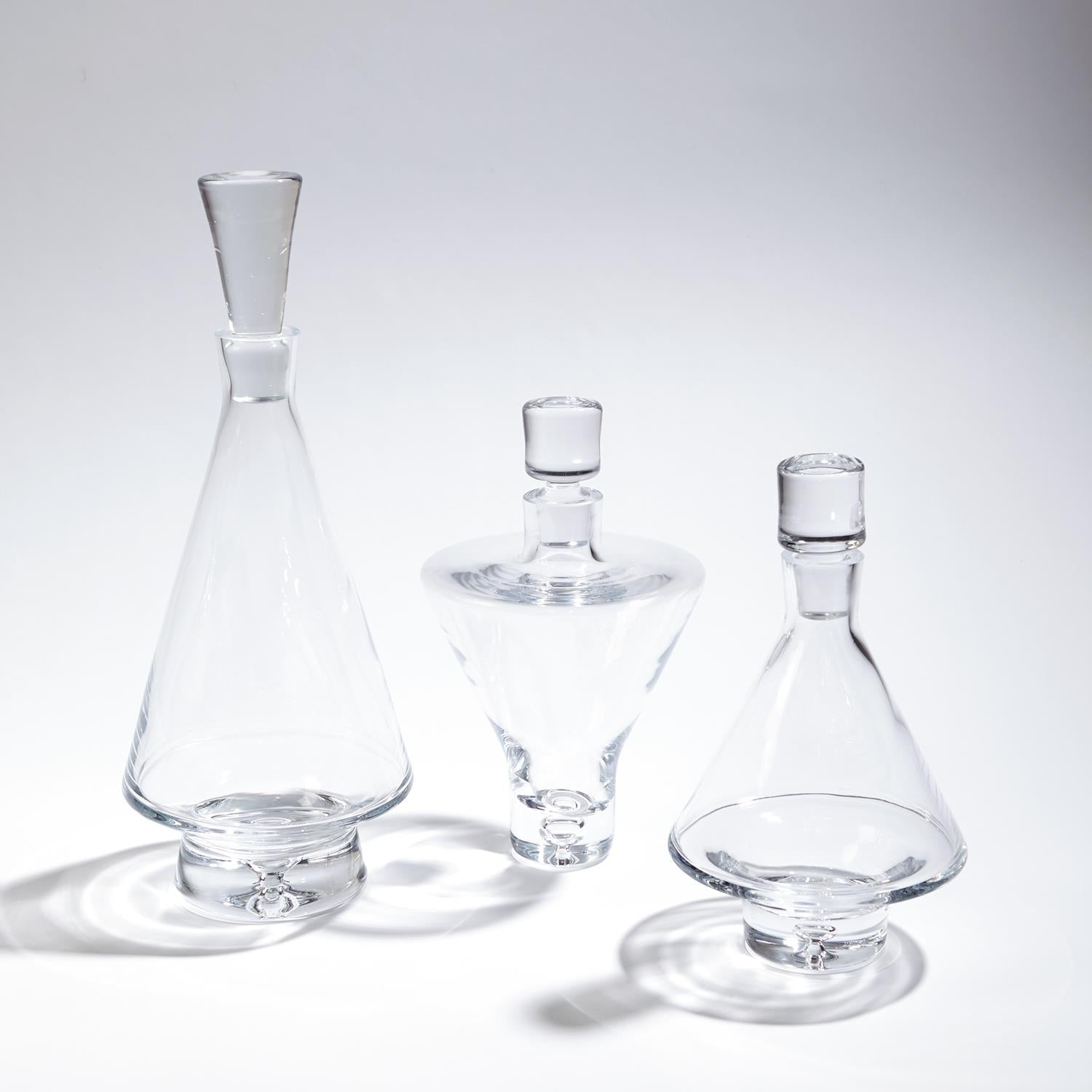 Tall Fat-Bottom Glass Decanter