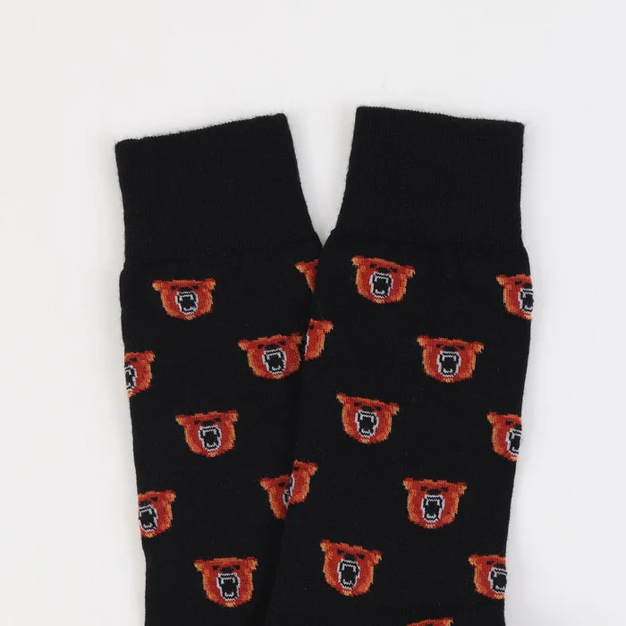 Bears Merino Wool Socks - Navy & Orange