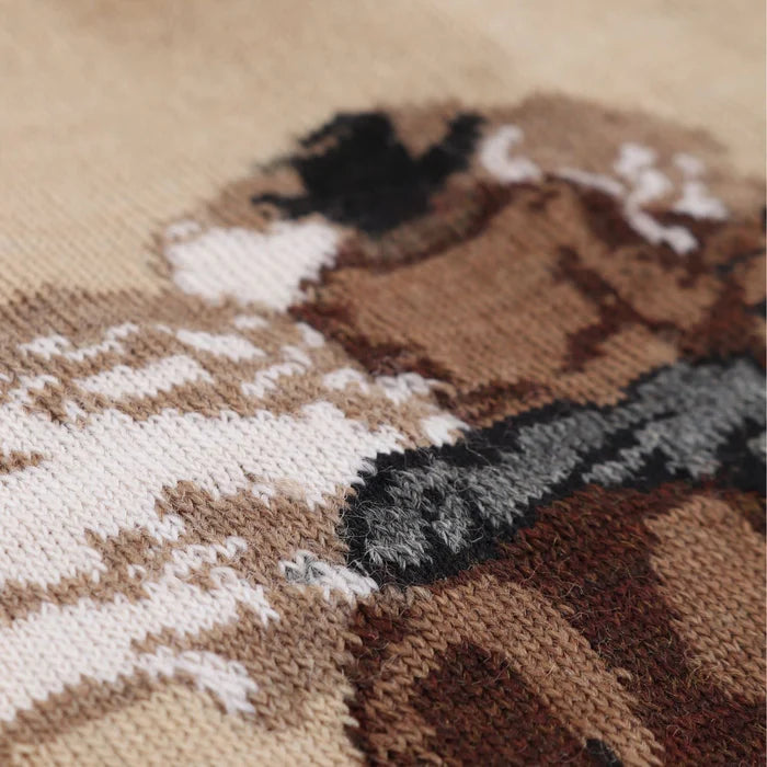 Park Ranger Scene Merino Wool Sock - Loden