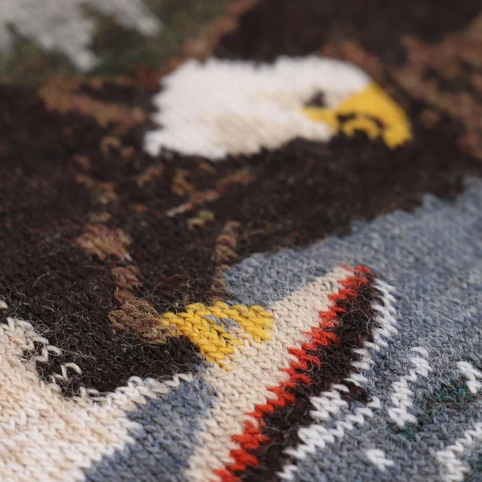 Bird of Prey Merino Wool Sock - Navy & Peacock