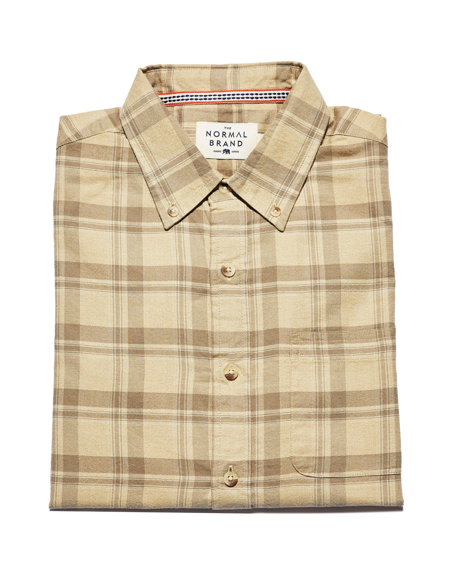 Jaspe Yarn Plaid Button-Down - Dune