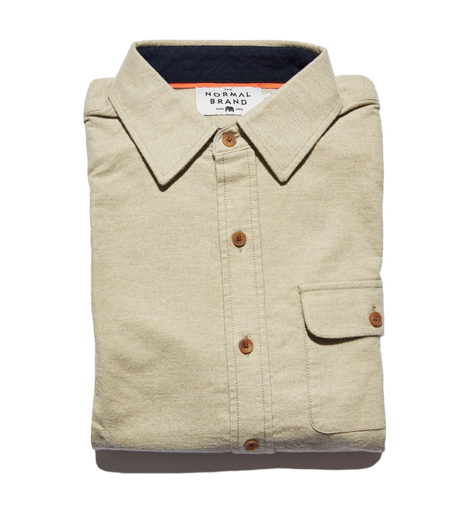 Chamois Button Down Shirt - Stone