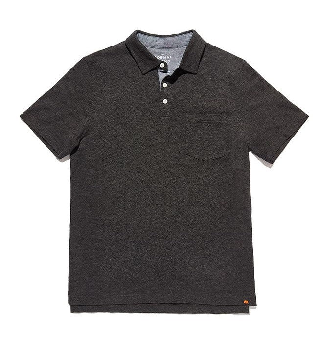 Vintage Slub Pocket Polo - Charcoal