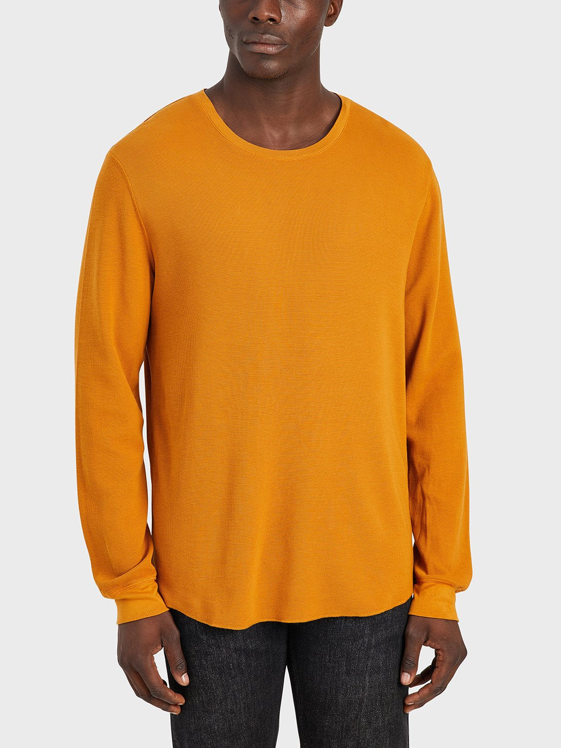 Waffle Long Sleeve Village Crew - Tumeric