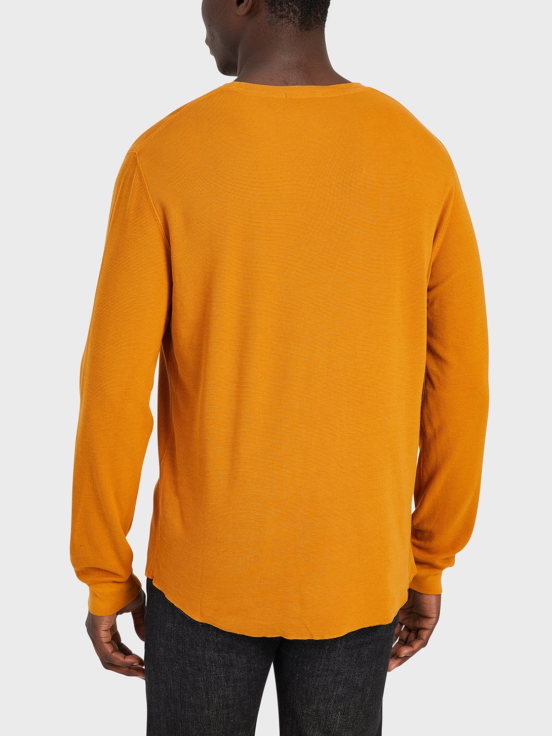 Waffle Long Sleeve Village Crew - Tumeric
