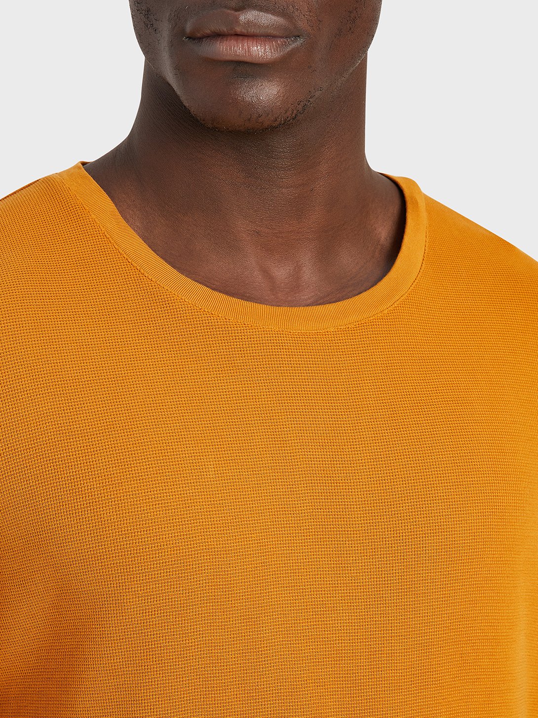 Waffle Long Sleeve Village Crew - Tumeric