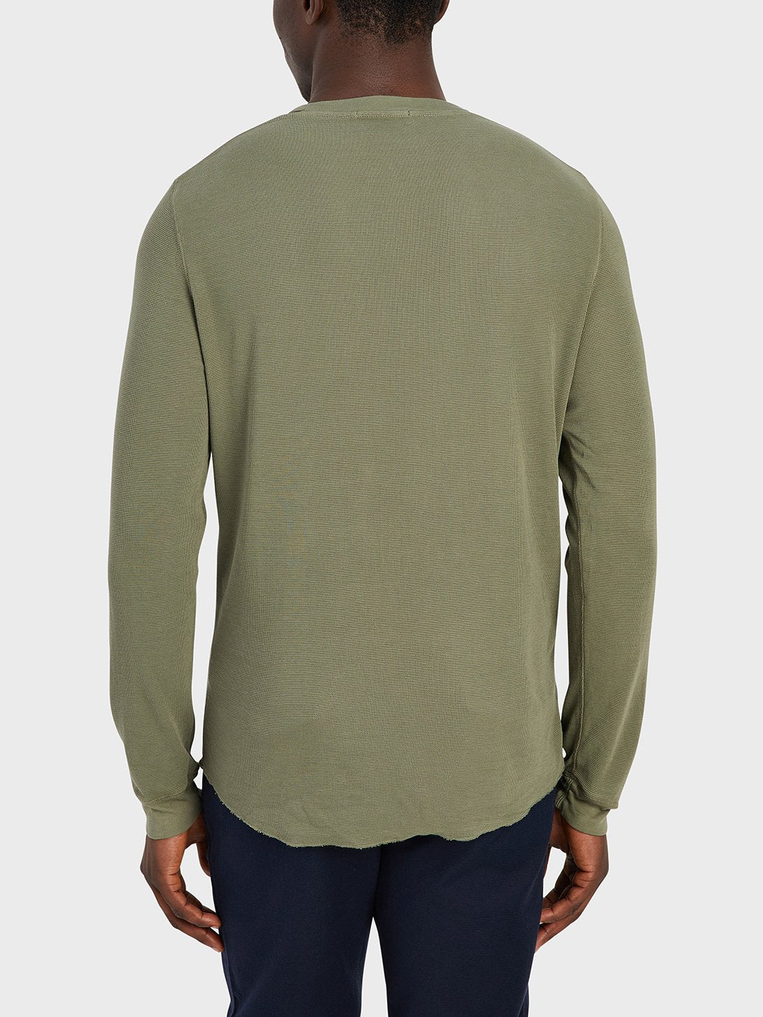 Waffle Long Sleeve Village Crew - Olive