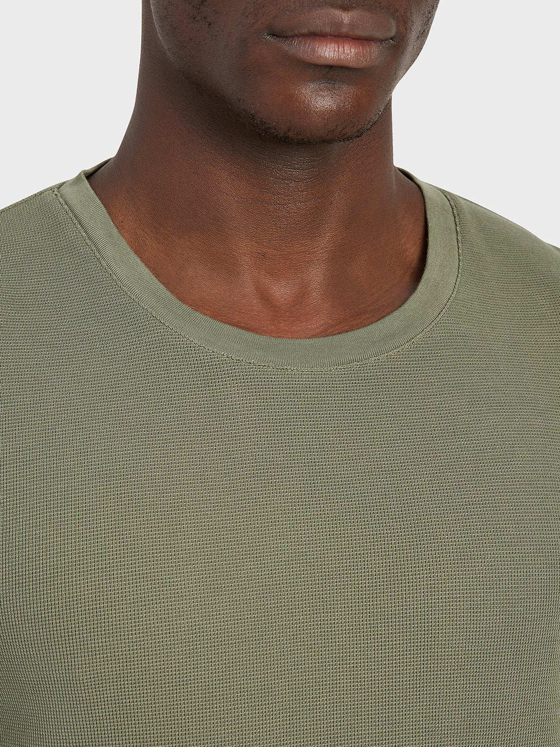 Waffle Long Sleeve Village Crew - Olive
