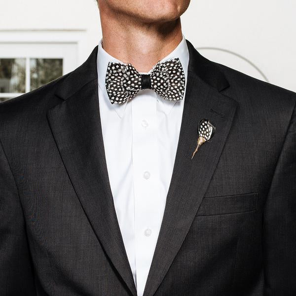 Gatsby Bow Tie - Guinea Feathers