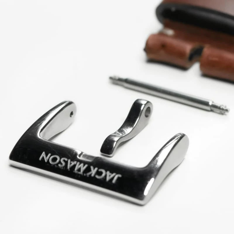 20mm Leather Watch Strap - Stitched Black