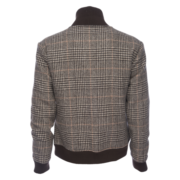 Varsity Jacket in Wool Blend - Glen Plaid