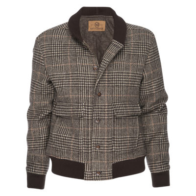 Varsity Jacket in Wool Blend - Glen Plaid