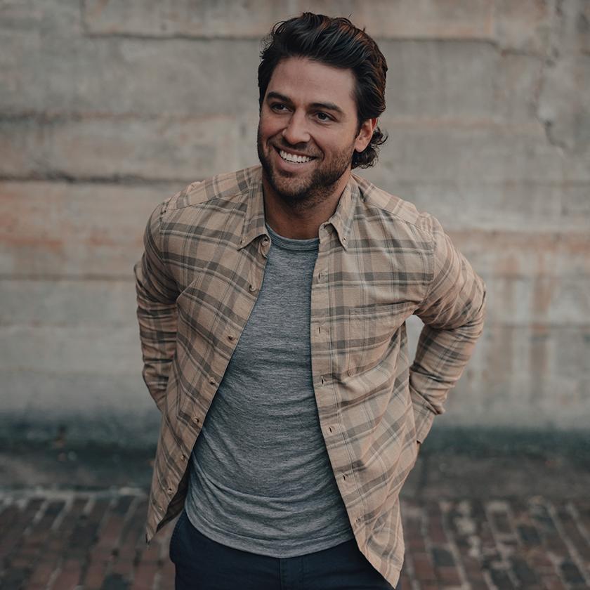 Jaspe Yarn Plaid Button-Down - Dune