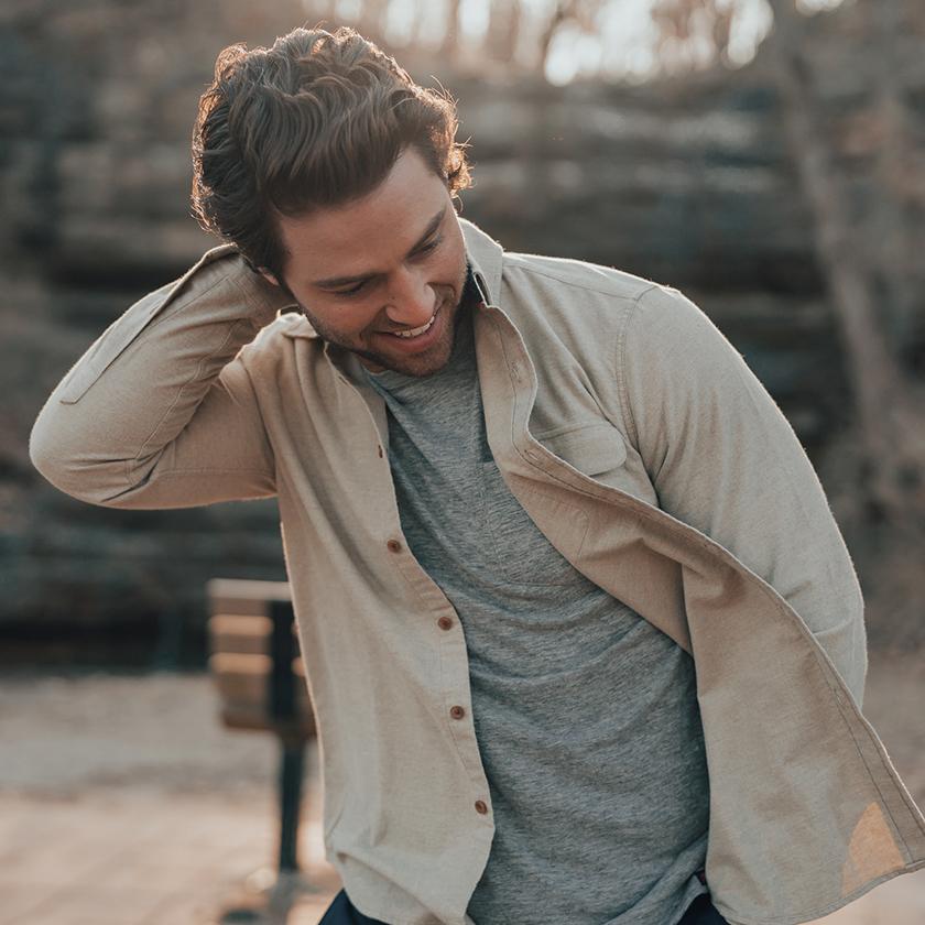 Chamois Button Down Shirt - Stone